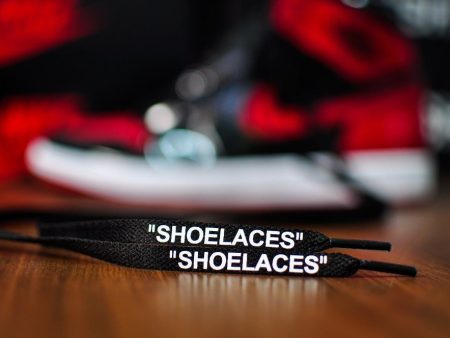 Printed Flat Laces SHOELACES - Black Online now